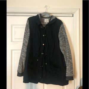 Torrid-black jacket with hood-size 3- anorak